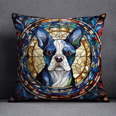 Boston Terrier Suncatcher Design Cushion